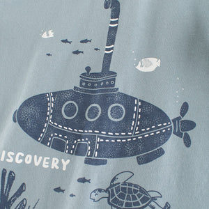 Little Wonders Children's Wear Tees Ocean Submarine Adventure Long Sleeve Tee
