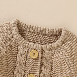 Little Wonders Children's Wear Sweaters Basic Essential Cardigan - Taupe