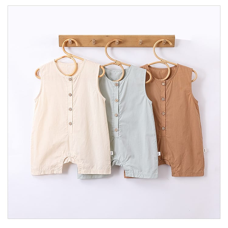 Little Wonders Children's Wear Jumpsuits Button - Front Sleeveless Romper