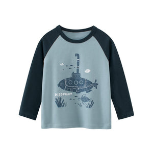 Little Wonders Children's Wear Tees Ocean Submarine Adventure Long Sleeve Tee