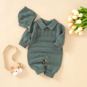 Little Wonders Children's Wear Jumpsuits 0-3 months / Green Crochet Knitted Baby Jumpsuit 100% Cotton  in 3 Colours