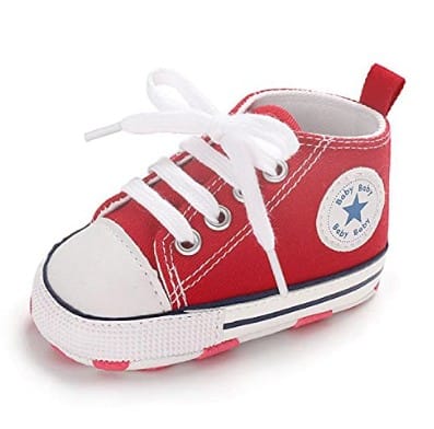 Little Wonders Children's Wear Shoes Lace Up Canvas Sneakers - Red - ON ORDER