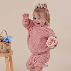 Snuggle Hunny Sweaters 100% Organic Knitted Cotton Sweater - Rose Pink