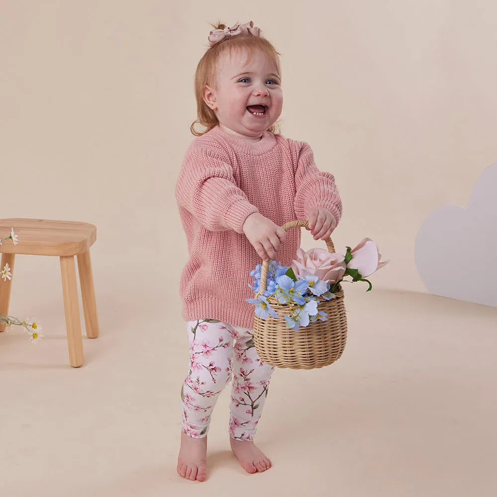 Snuggle Hunny Sweaters 100% Organic Knitted Cotton Sweater - Rose Pink