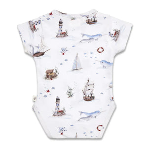 Snuggle Hunny Jumpsuits Set Sail Short Sleeve Bodysuit