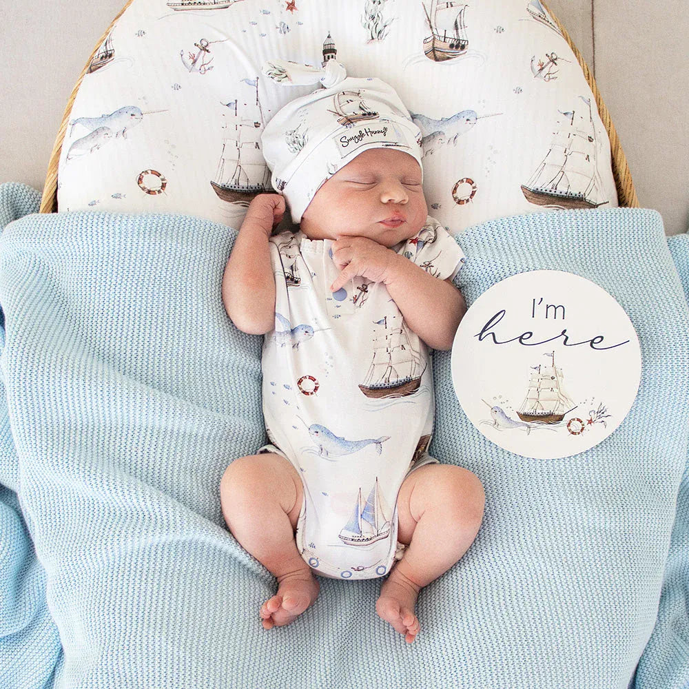 Snuggle Hunny Jumpsuits Set Sail Short Sleeve Bodysuit