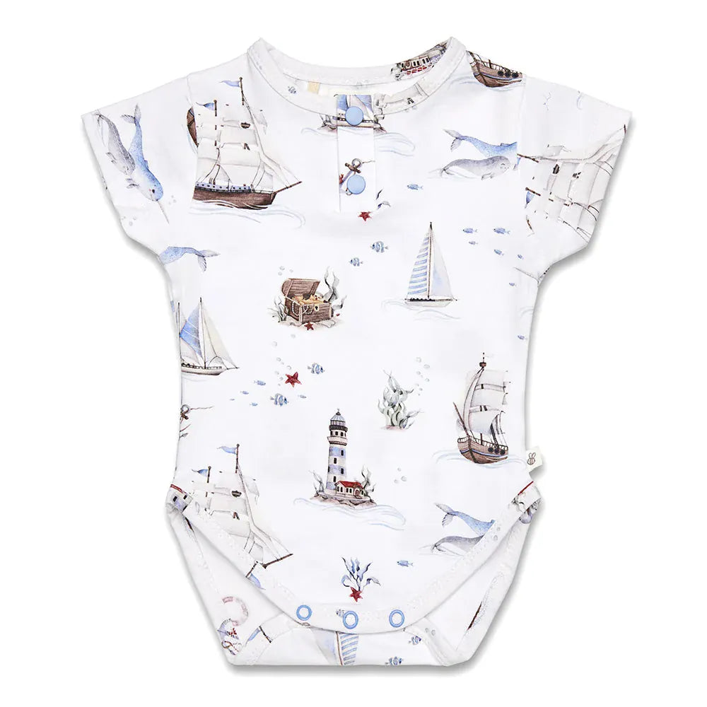 Snuggle Hunny Jumpsuits Set Sail Short Sleeve Bodysuit