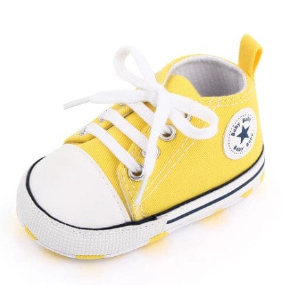 LITTLE WONDERS CHILDREN'S WEAR Shoes Lace Up Baby Canvas Sneakers - Sunny Yellow