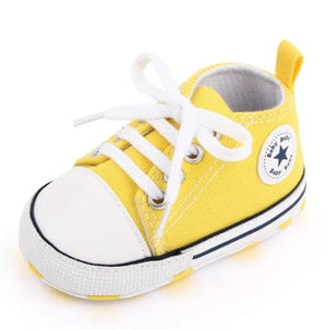 LITTLE WONDERS CHILDREN'S WEAR Shoes Lace Up Baby Canvas Sneakers - Sunny Yellow
