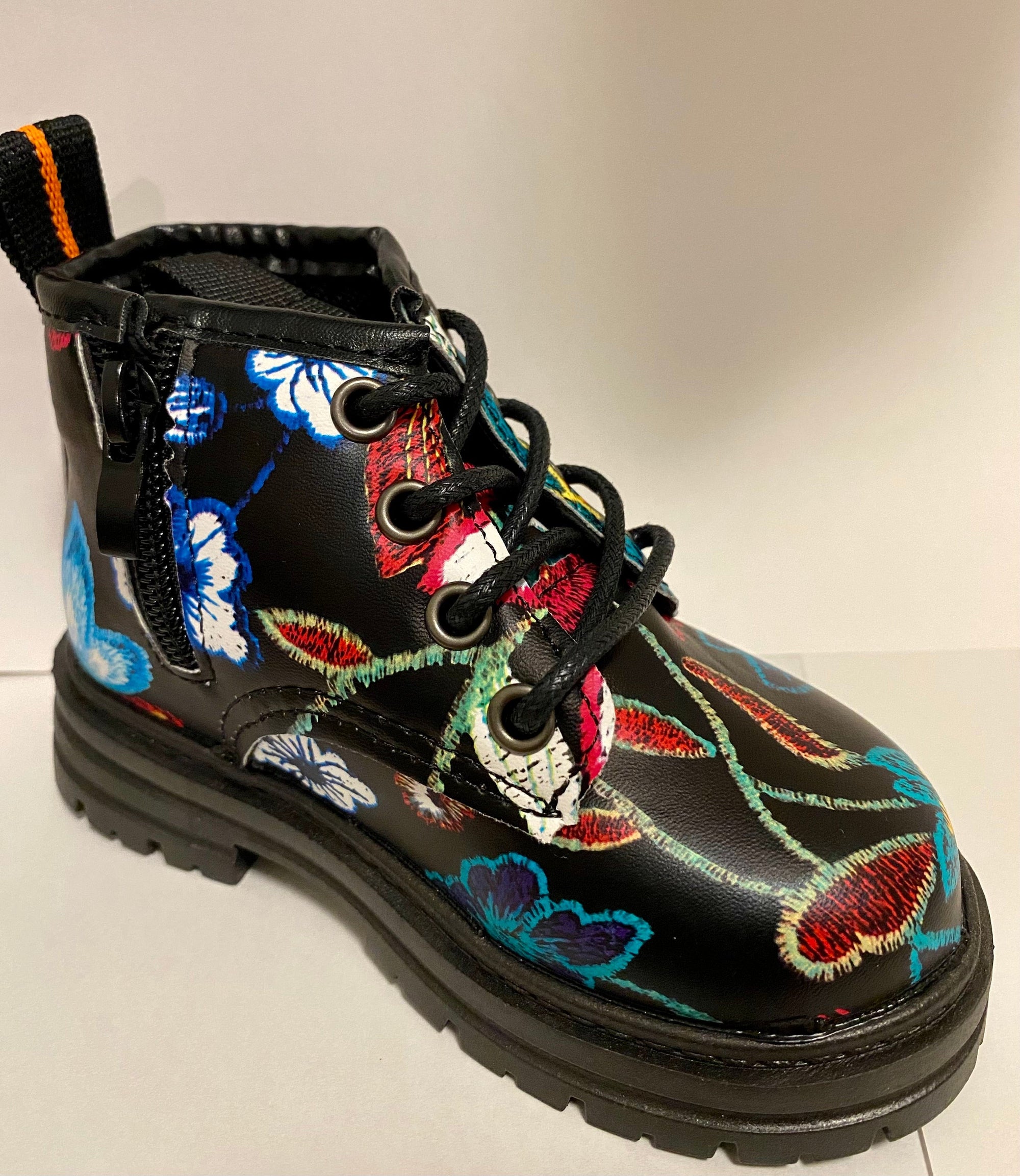 Floral Design Boots (Black)