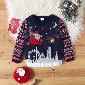 Little Wonders Children's Wear Sweaters Santa's Sleigh & the Night Sky Sweater