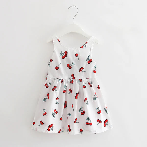 Sweet Cherry Dress - White